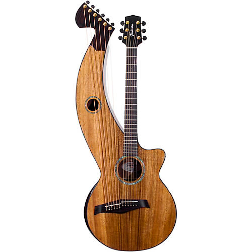 T70HGc Solid Silkwood 12-String Cutaway Acoustic-Electric Harp Guitar