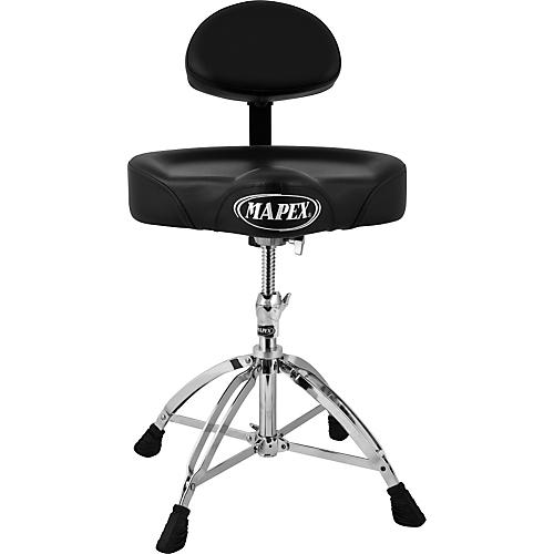 Mapex T775 Saddle Top Drum Throne with Back Rest and 4 Double Braced Legs