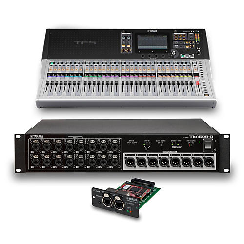 Yamaha TF5 32-Ch Digital Mixer with Tio1608-D Dante Stage Box and Expansion  Card