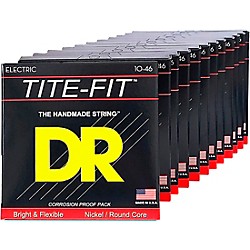 TITE-FIT Nickel-Plated Electric Guitar Strings 12-Pack Medium (10-46)