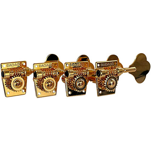 Leo Quan Badass TK-7817 OGT Open-Gear Small Post 4-in-Line Bass Tuning Machines Gold