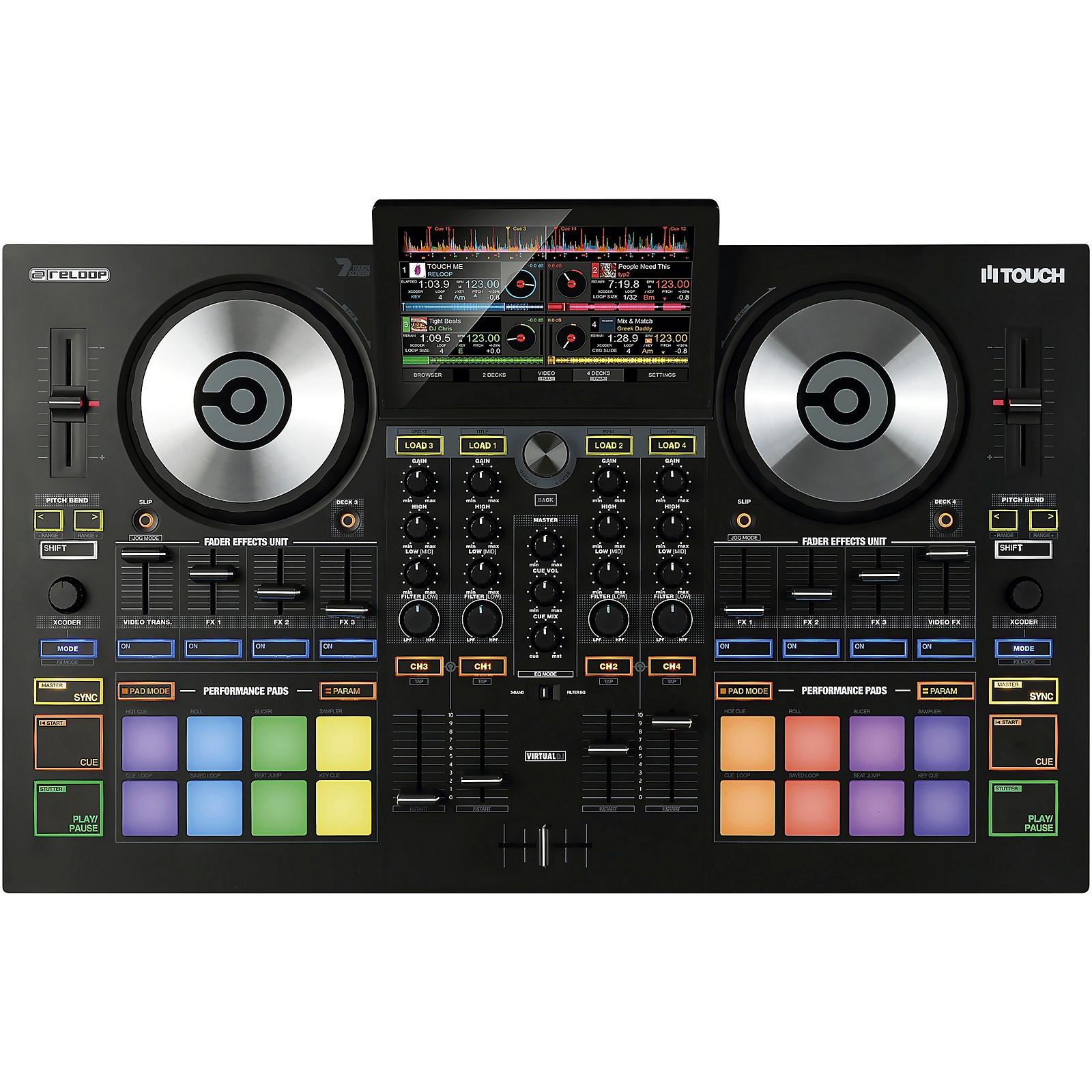 Reloop TOUCH VirtualDJ Controller with Touchscreen Musician's Friend