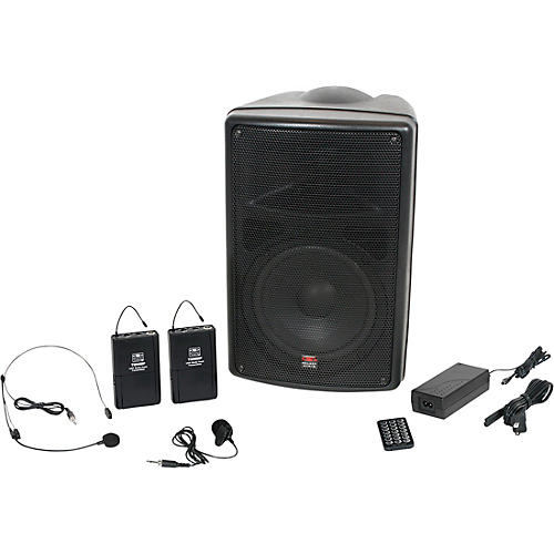 TQ8-24SVN Traveler Quest 8 TQ8 Battery Powered PA Speaker System With Two Receivers, One Headset, and One Lavalier Microphone