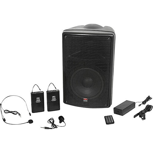 TQ8-24VSN Traveler Quest 8 All-In-One Portable PA System With 2 Receivers, One Lavalier, And One Headset Microphone