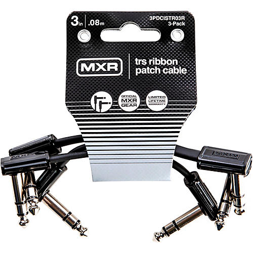 MXR TRS Ribbon Patch Cable - 3 Pack 3 in. Black