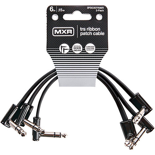MXR TRS Ribbon Patch Cable - 3 Pack 6 in. Black