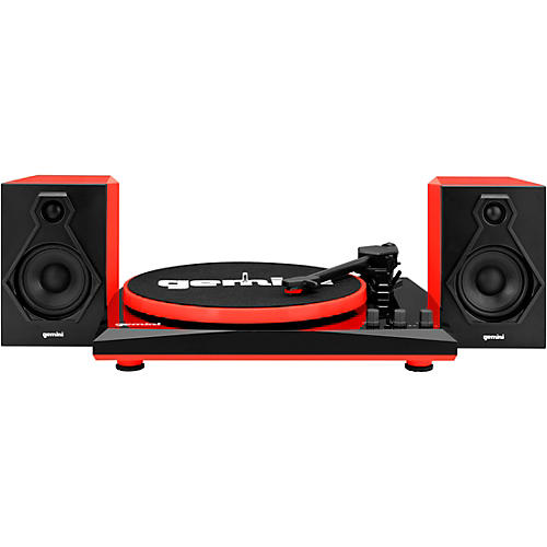 Gemini TT-900BR Vinyl Record Player Turntable With Bluetooth and Dual Stereo Speakers Black/Red