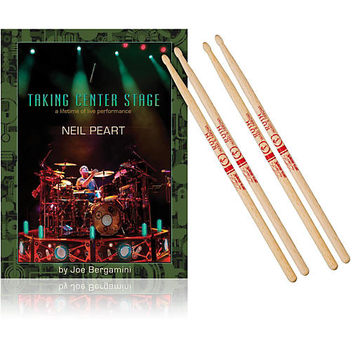 Taking Center Stage Book and Neil Peart Autograph Stick Pack