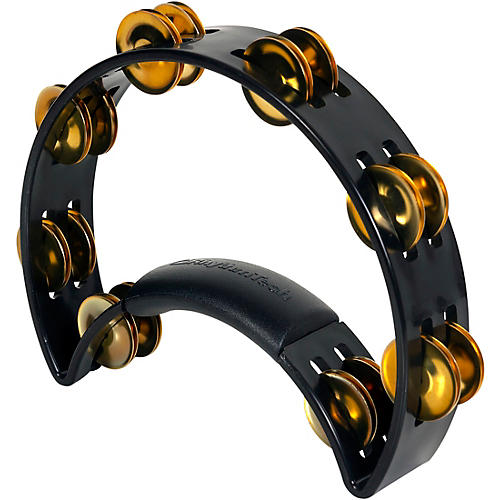 RhythmTech Tambourine With Brass Jingles Black 9.5 in.