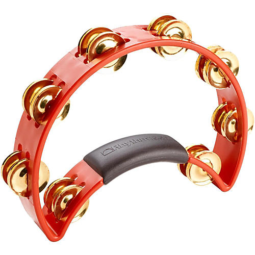 RhythmTech Tambourine With Brass Jingles Red 9.5 In