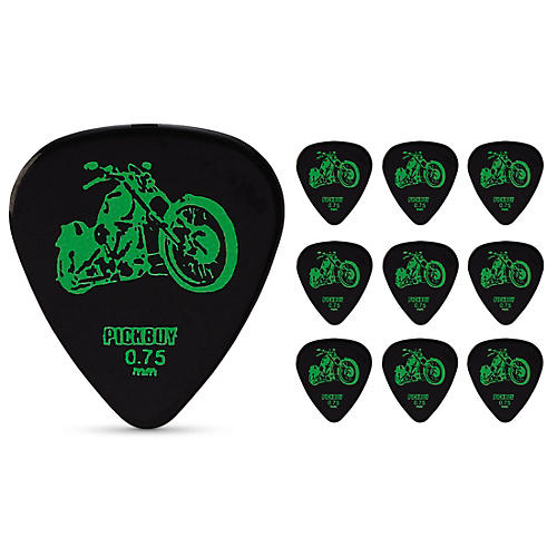 Pick Boy Tattoo Green Chopper Celltex Guitar Picks .75 mm 10 Pack