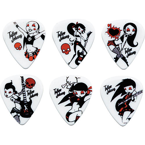 Tattoo Johnny Rock Chicks Guitar Picks - 1 Dozen Medium