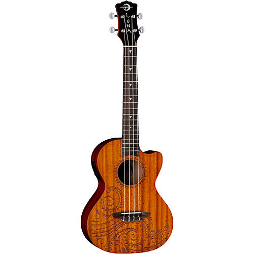 Luna Guitars Tattoo Mahogany Tenor Acoustic-Electric Ukulele Mahogany