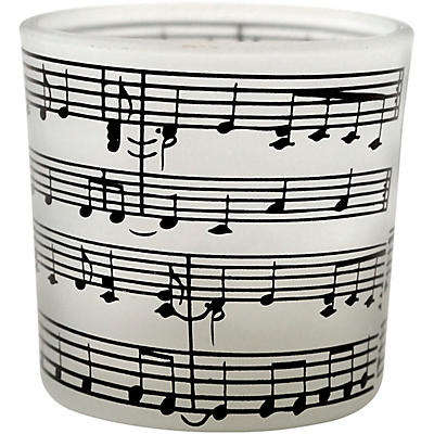 AIM Tea Light with Frosted Music Staff Candle Holder