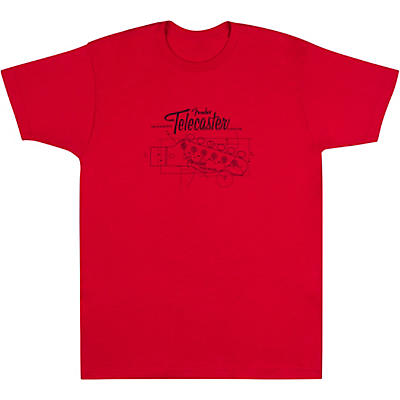 Fender Tele Headstock Blue Print T-Shirt