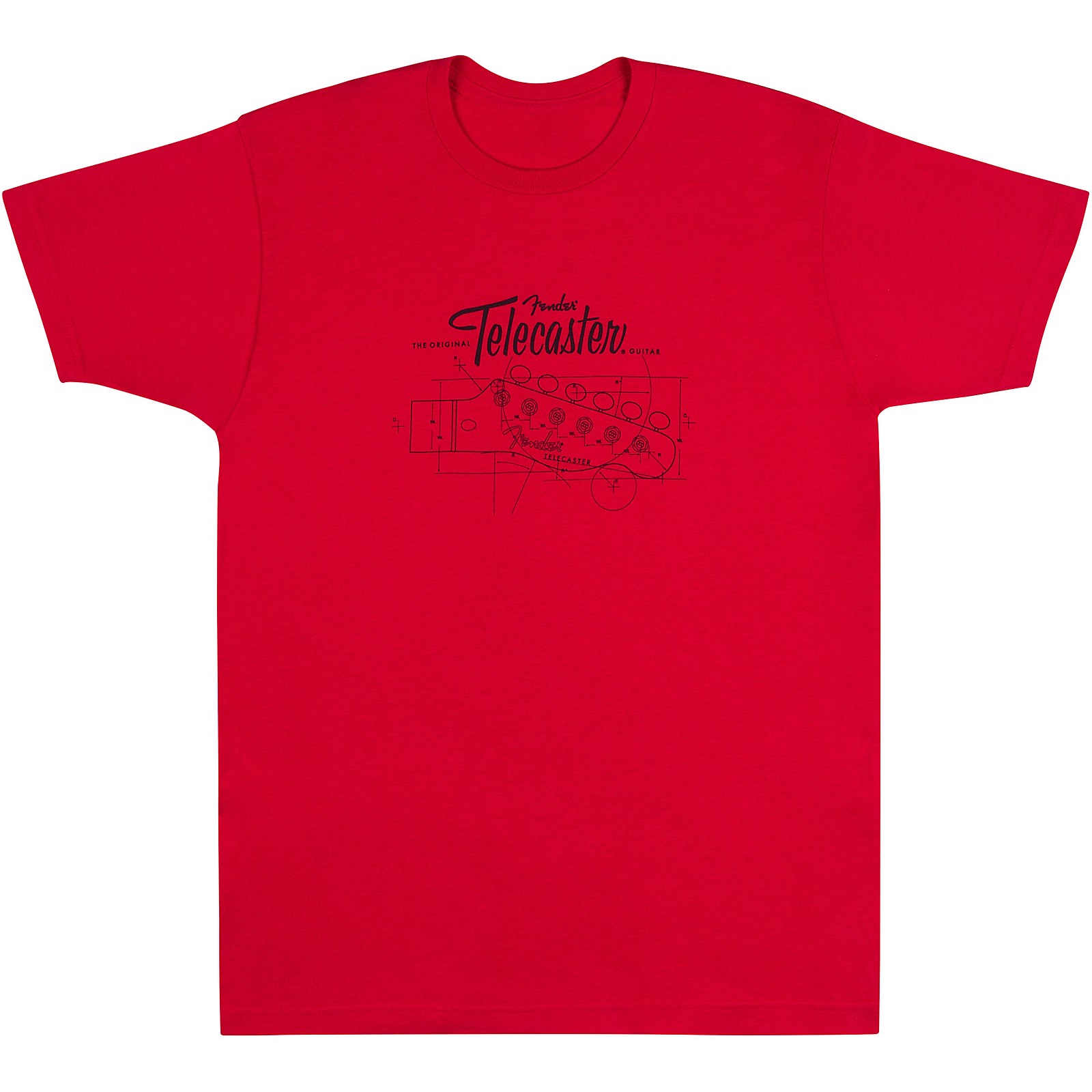 Fender Tele Headstock Blue Print T-Shirt X Large Red | Musician's Friend