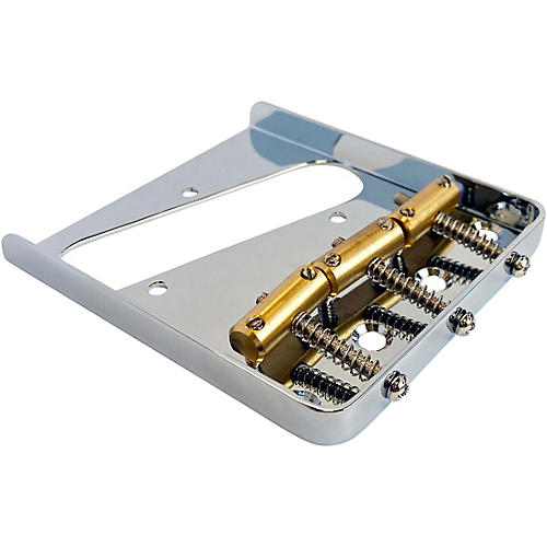 AxLabs Tele-Style Steel Plate Bridge with Brass Compensated Saddles Chrome
