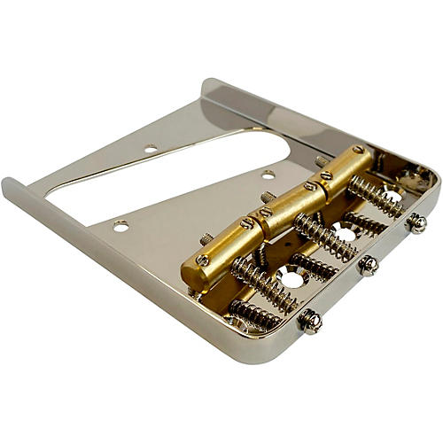 AxLabs Tele-Style Steel Plate Bridge with Brass Compensated Saddles Nickel