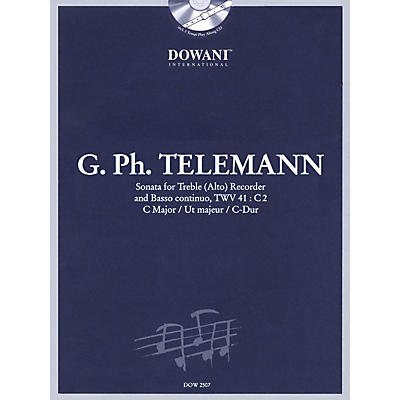 Dowani Editions Telemann: Sonata in C Major for Treble (Alto) Recorder and Basso Continuo TWV41:C2 Dowani Book/CD Series
