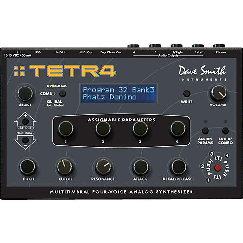 Tetra Multitimbral Four-Voice Analog Synthesizer
