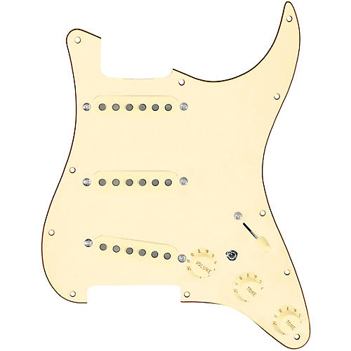 920d Custom Texas Grit Loaded Pickguard for Strat With Aged White Pickups and Knobs and S7W-MT Wiring Harness Aged White