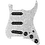 920d Custom Texas Grit Loaded Pickguard for Strat With Black Pickups and Knobs and S7W-MT Wiring Harness White Pearl
