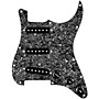 920d Custom Texas Grit Loaded Pickguard for Strat With Black Pickups and Knobs and S7W Wiring Harness Black Pearl