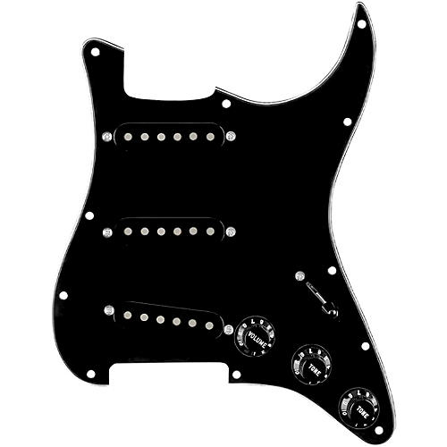 920d Custom Texas Grit Loaded Pickguard for Strat With Black Pickups and Knobs and S7W Wiring Harness Black