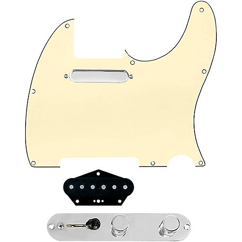 920d Custom Texas Grit Loaded Pickguard for Tele With T3W-C Control Plate Aged White
