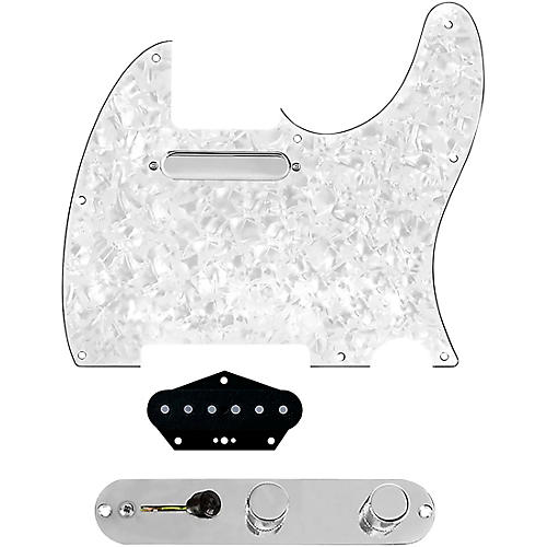 920d Custom Texas Grit Loaded Pickguard for Tele With T3W-C Control Plate White Pearl
