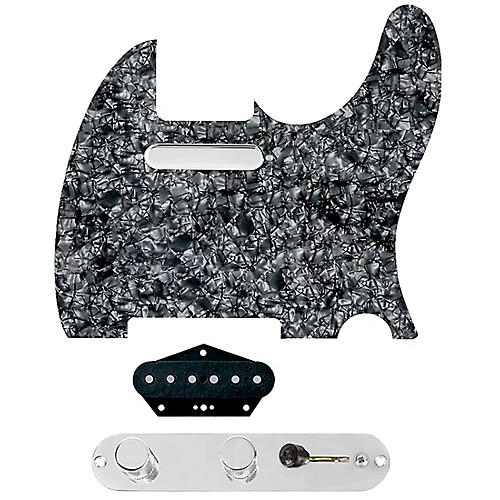 920d Custom Texas Grit Loaded Pickguard for Tele With T3W-REV-C Control Plate Black Pearl
