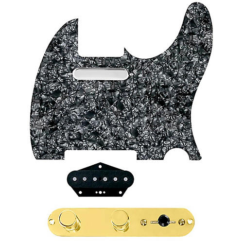 920d Custom Texas Grit Loaded Pickguard for Tele With T3W-REV-G Control Plate Black Pearl