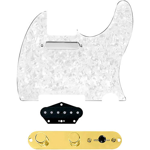 920d Custom Texas Grit Loaded Pickguard for Tele With T4W-REV-G Control Plate White Pearl
