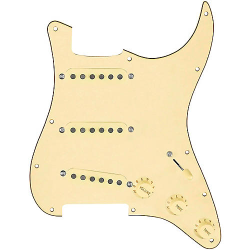 920d Custom Texas Vintage Loaded Pickguard for Strat With Aged White Pickups and S7W-MT Wiring Harness Aged White