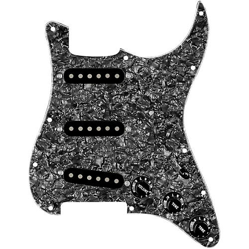 920d Custom Texas Vintage Loaded Pickguard for Strat With Black Pickups and S5W-BL-V Wiring Harness Black Pearl