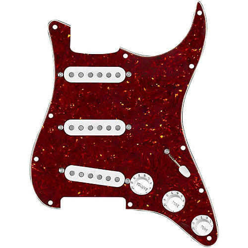 920d Custom Texas Vintage Loaded Pickguard for Strat With White Pickups and S5W Wiring Harness Tortoise