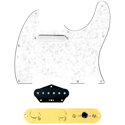 920d Custom Texas Vintage Loaded Pickguard for Tele With T4W-REV-G Control Plate White Pearl