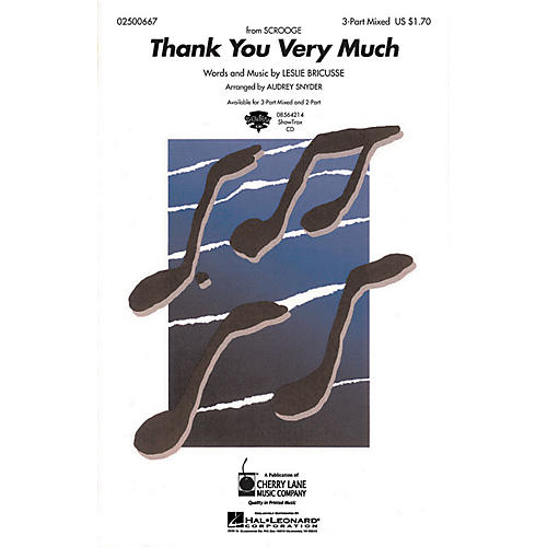 Hal Leonard Thank You Very Much ShowTrax CD Arranged by Audrey Snyder