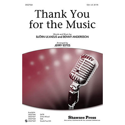 Shawnee Press Thank You for the Music Studiotrax CD by ABBA Arranged by Jerry Estes