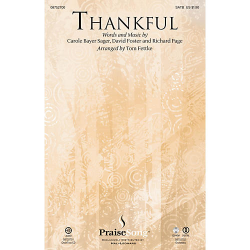 PraiseSong Thankful ORCHESTRA ACCOMPANIMENT by Josh Groban Arranged by Tom Fettke