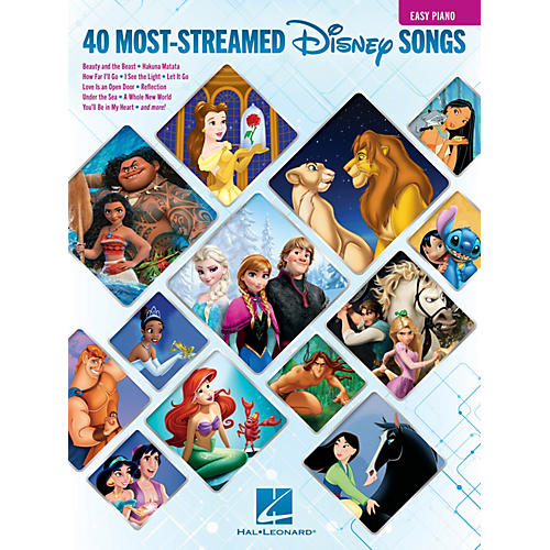 Hal Leonard The 40 Most-Streamed Disney Songs Easy Piano Songbook