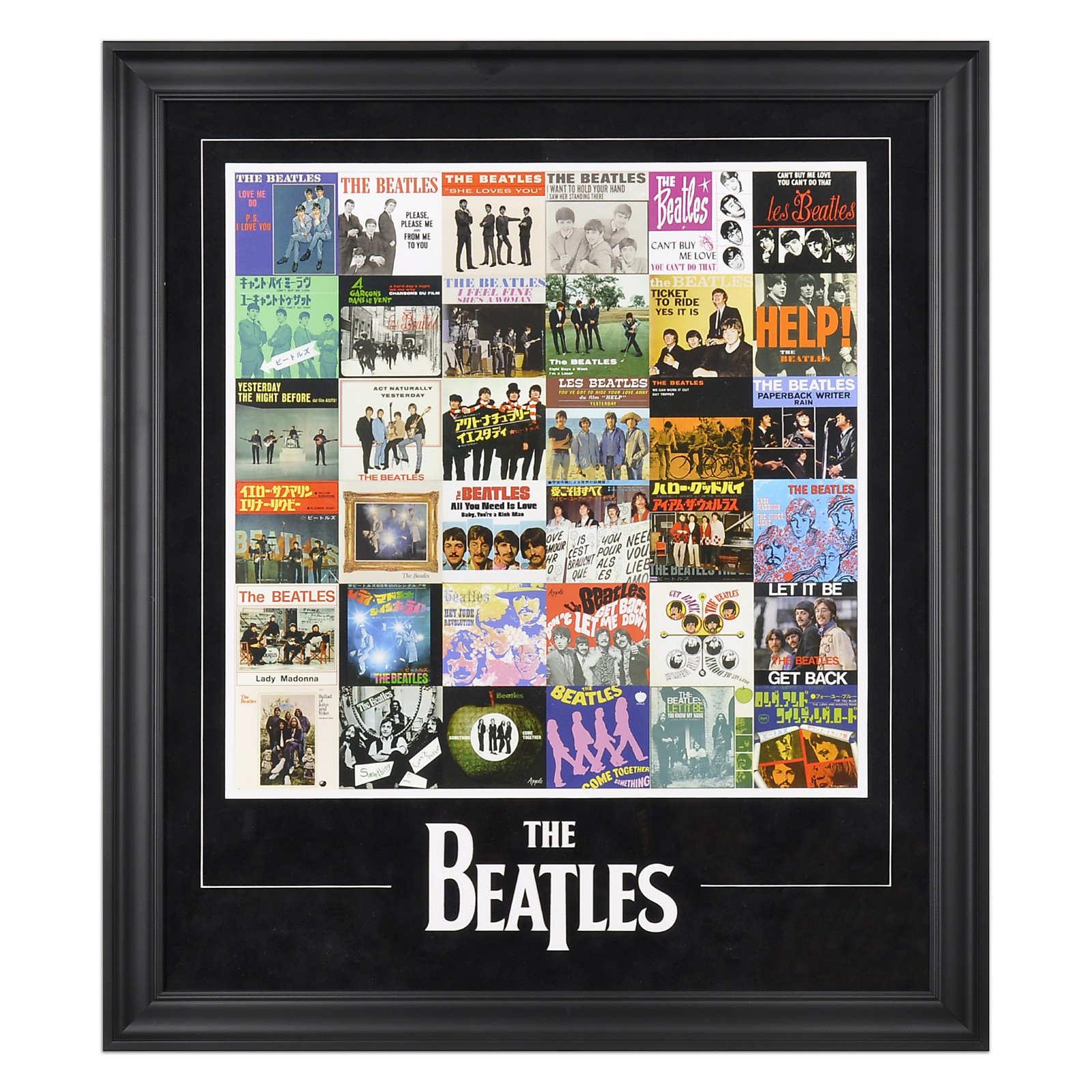 Mounted Memories The Beatles "Singles Around The World" Framed