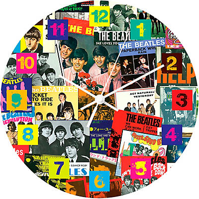 Vandor The Beatles Singles Collection 13.75 Cordless Wood Wall Clock