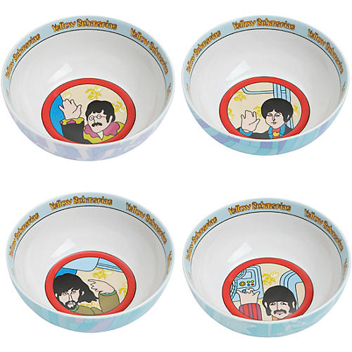 The Beatles Yellow Submarine 4 pc. 6 in. Ceramic Bowl Set