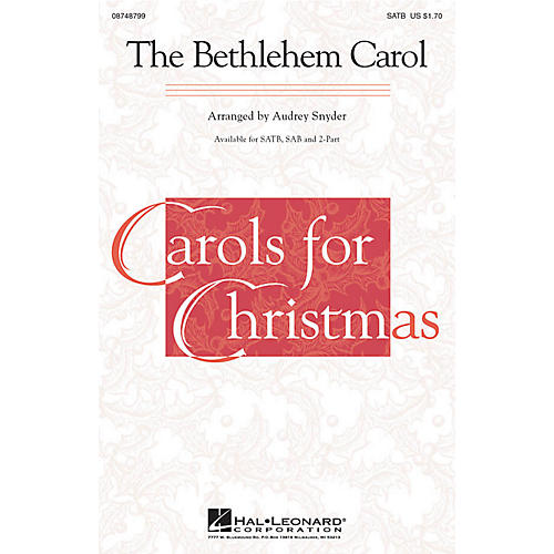 Hal Leonard The Bethlehem Carol 2-Part Arranged by Audrey Snyder