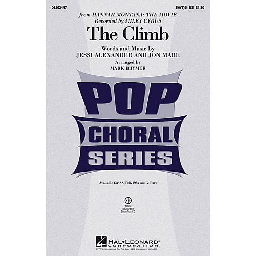 Hal Leonard The Climb 2-Part by Miley Cyrus Arranged by Mark Brymer