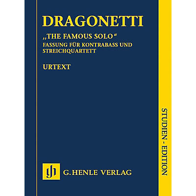 G. Henle Verlag The Famous Solo for Double Bass and Orchestra Henle Study Scores by Dragonetti Edited by Tobias Glöckler