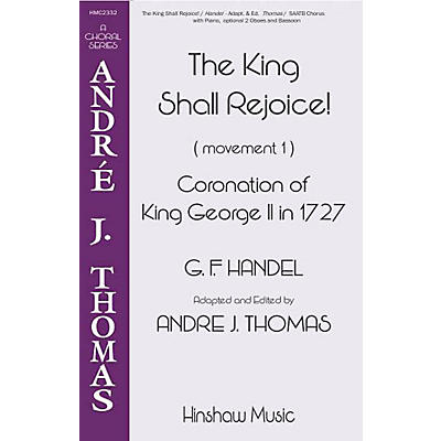 Hinshaw Music The King Shall Rejoice! SAATB arranged by André Thomas