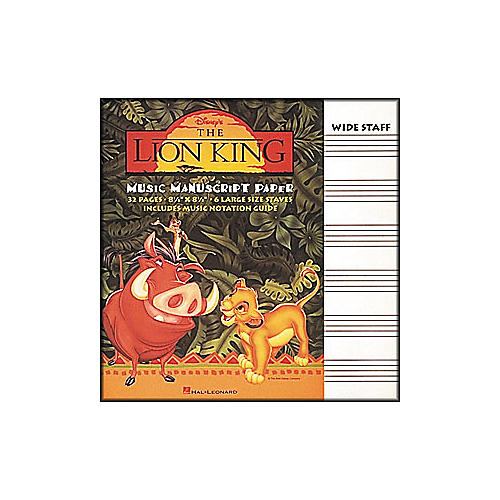 Hal Leonard The Lion King Music Manuscript Paper