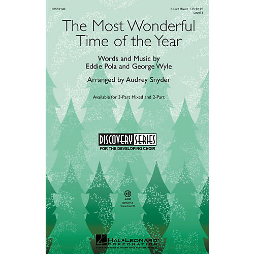 Hal Leonard The Most Wonderful Time of the Year (Discovery Level 1) VoiceTrax CD Arranged by Audrey Snyder